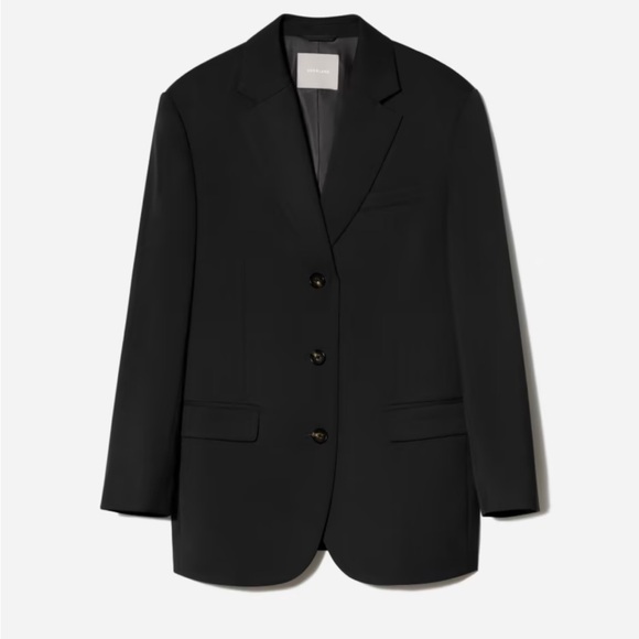 Everlane 80’s Italian Wool Black Blazer - Picture 7 of 13